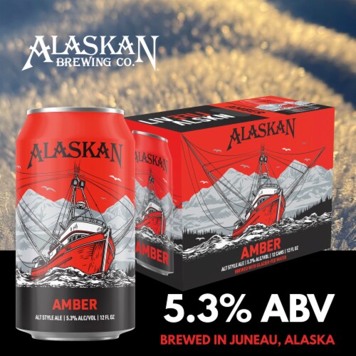 Alaskan Brewing Co. Amber Alt Style Ale Craft Beer Perspective: left
