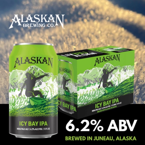 Alaskan Brewing Co. Icy Bay IPA Craft Beer Perspective: left