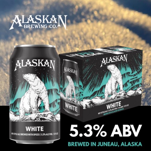Alaskan Brewing Co. White Wit-Style Ale Craft Beer Perspective: left
