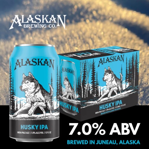 Alaskan Brewing Co. Husky IPA Craft Beer Perspective: left