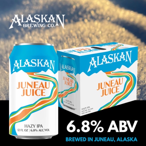 Alaskan Brewing Co. Juneau Juice Hazy IPA Craft Beer Perspective: left