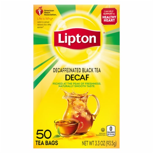 Lipton Decaffeinated Black Tea Bags Perspective: left