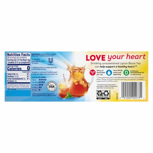 Lipton Organic Black Tea, Can Help Support a Healthy Heart, Tea Bags 72  Count 