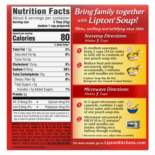 Lipton Soup Secrets Instant Soup Mix Extra Noodle, 2 ct / 4.9 oz - Kroger