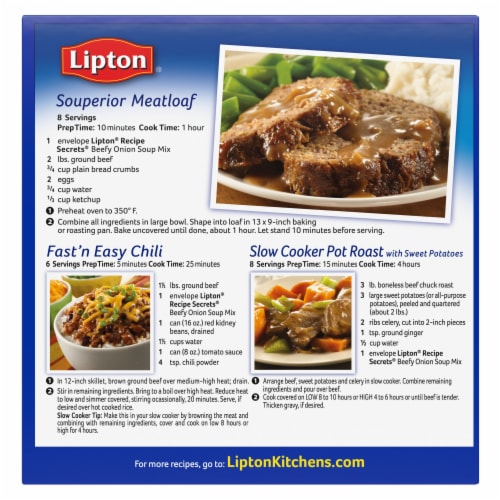 Lipton Recipe Secrets Beefy Onion Soup and Dip Mix Perspective: left