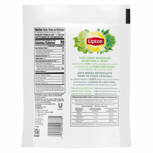 Lipton Lime Iced Green Tea Mix Perspective: left