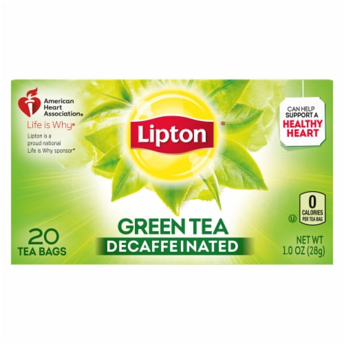 Lipton Decaffeinated Green Tea Tea Bags Perspective: left