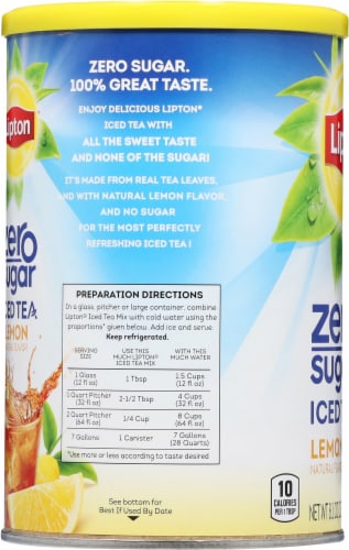 Lipton Lemon Zero Sugar Ice Tea Mix Perspective: left