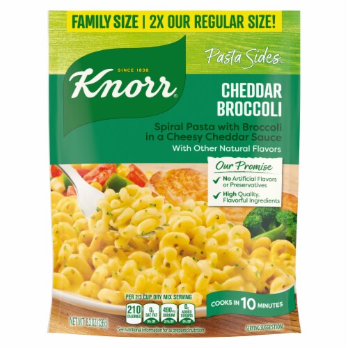 Knorr Cheddar Broccoli Pasta Sides Family Size Perspective: left