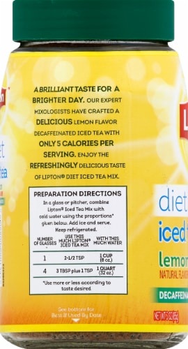 Lipton® Lemon Decaffeinated Diet Iced Tea Mix Perspective: left