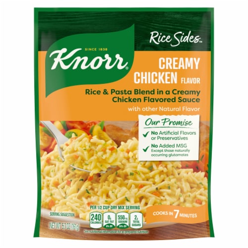Knorr Creamy Chicken Long Grain Rice and Vermicelli Pasta Blend Rice Sides Perspective: left