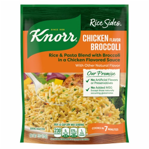 Knorr Chicken Broccoli with Long Grain Rice and Vermicelli Pasta Rice Sides Perspective: left