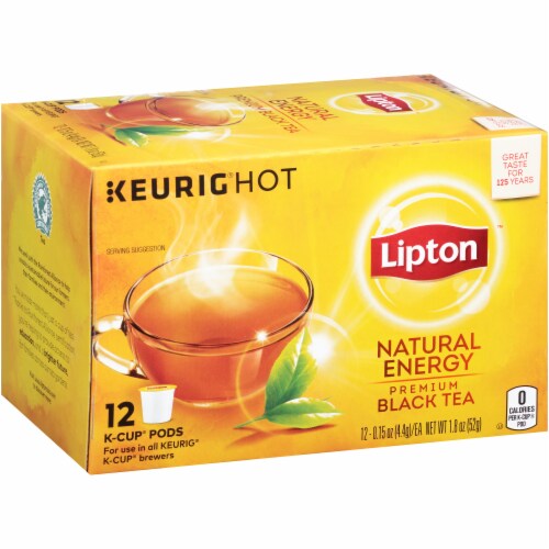 Lipton Natural Energy Premium Black Tea K-Cup Pods, 12 ct / 0.15 oz