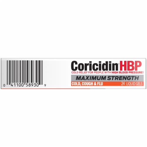 Coricidin® HBP Maximum Strength Cold Cough & Flu Liquid Gels Perspective: left