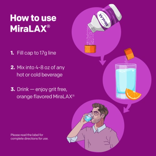 MiraLAX® Orange Powder Laxatives Perspective: left
