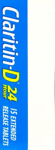 Claritin D 24 Hour Allergy and Congestion Tablets Perspective: left