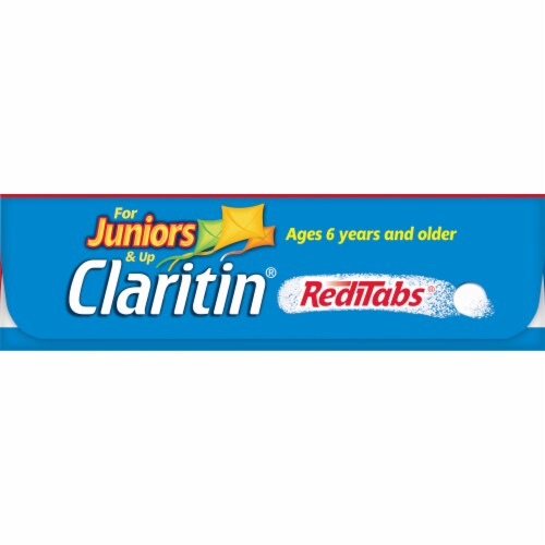 Claritin Non-Drowsy Allergy Relief RediTabs for Juniors Loratadine 10mg Perspective: left