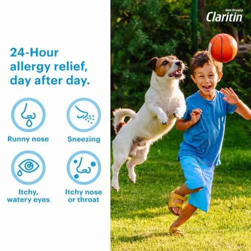 Children's Claritin 24 Hour Non-Drowsy Allergy Relief Grape Syrup Loratadine 5mg Perspective: left