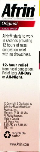 Afrin Congestion Relief Nasal Spray Oxymetazoline HCl Perspective: left