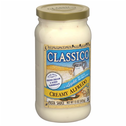 Classico Light Creamy Alfredo Spaghetti Pasta Sauce Perspective: left