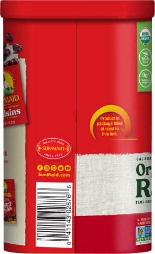Sun-Maid® Organic California Sun-Dried Raisins Dried Fruit Snack Perspective: left