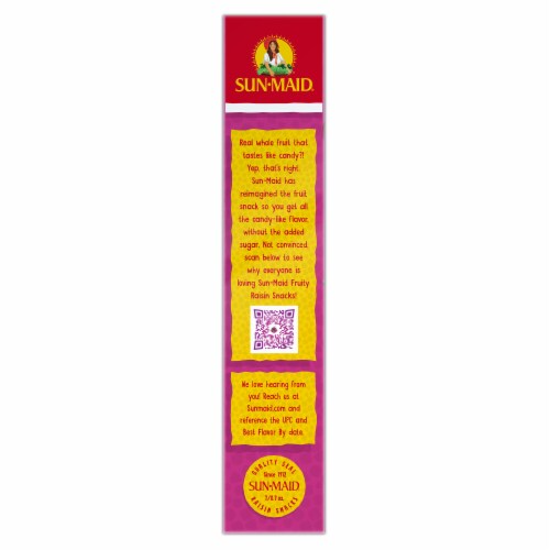 Sun-Maid® Fruity Raisin Snacks Sour Mixed Berry 7-Ct Box/.7oz Pouches Perspective: left