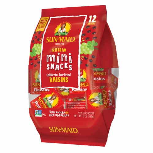 Sun-Maid® California Sun-Dried Raisins Mini Snacks Dried Fruit Perspective: left