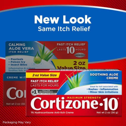 Cortizone 10 Maximum Strength Soothing Aloe Anti-Itch Cream 1% Hydrocortisone Perspective: left