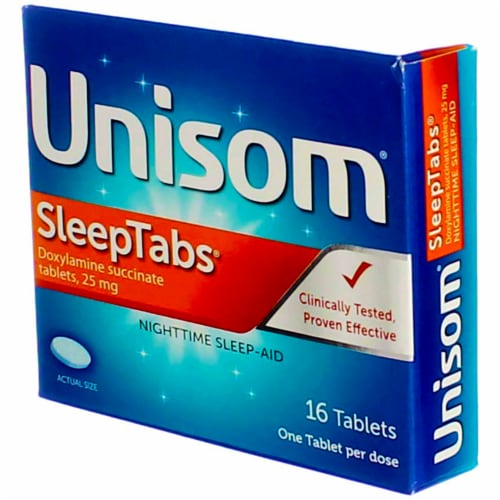 Unisom SleepTabs Nighttime Doxylamine Succinate Sleep-aid Perspective: left