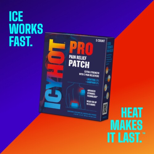 Icy Hot Pro No-Mess Pain Relief Camphor and Menthol Patches Perspective: left
