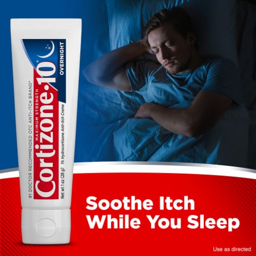 Cortizone 10 Maximum Strength Overnight Anti-Itch Cream 1% Hydrocortisone Perspective: left