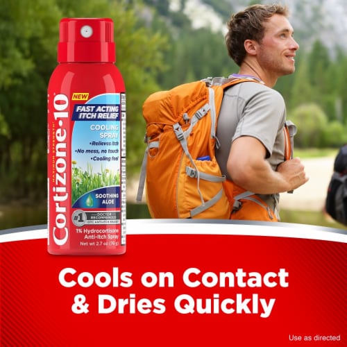 Cortizone 10® Maximum Strength Itch Relief Cooling Spray with Hydrocortisone 1% and Soothing Aloe Perspective: left