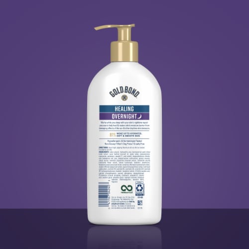 Gold Bond® Healing Overnight Body & Face Lotion with Hyaluronic Acid, Aloe & Melatonin for Dry Skin Perspective: left