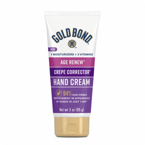 Gold Bond Age Renew Crepe Corrector Hand Cream Replenishing & Smoothing Formula Perspective: left