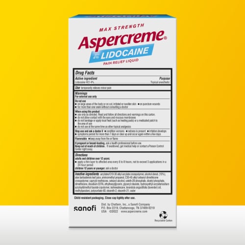 Aspercreme Lavender No Mess Applicator Lidocaine Essential Oil Perspective: left