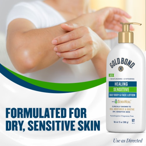 Gold Bond Healing Sensitive Daily Body & Face Lotion for Dry Sensitive Skin Perspective: left