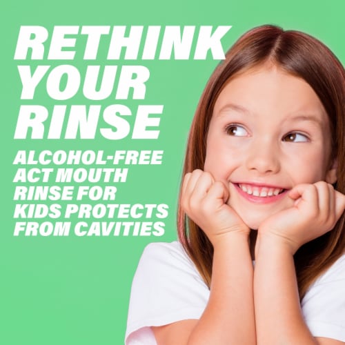 ACT Anticavity Fluoride Mouthwash for Kids Sugar & Alcohol Free Wild Watermelon Flavor Perspective: left