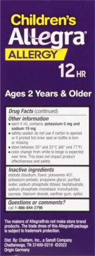 Allegra® Children's Allergy Non-Drowsy Liquid Perspective: left
