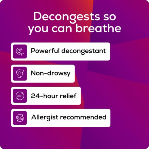 Allegra-D Pseudoephedrine 12-Hour Non-Drowsy Allergy & Congestion Relief Tablets Perspective: left