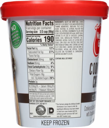 Meadow Gold® Cookies & Cream Ice Cream Tub Perspective: left
