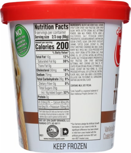 Meadow Gold Turtle Tracks Ice Cream Tub Perspective: left