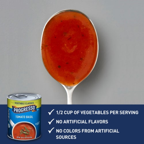 Progresso Vegetable Canned Classic Tomato Basil Soup Perspective: left