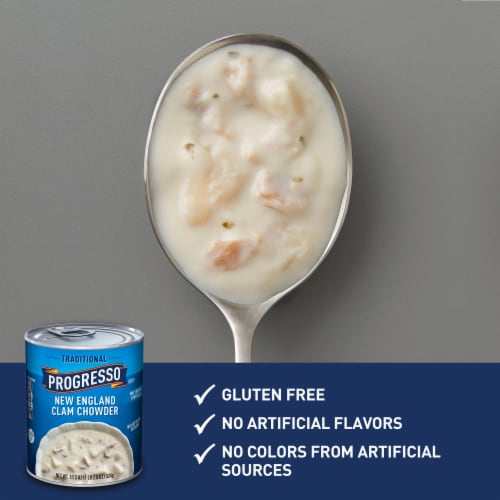 Progresso Traditional New England Clam Chowder Canned Soup Perspective: left