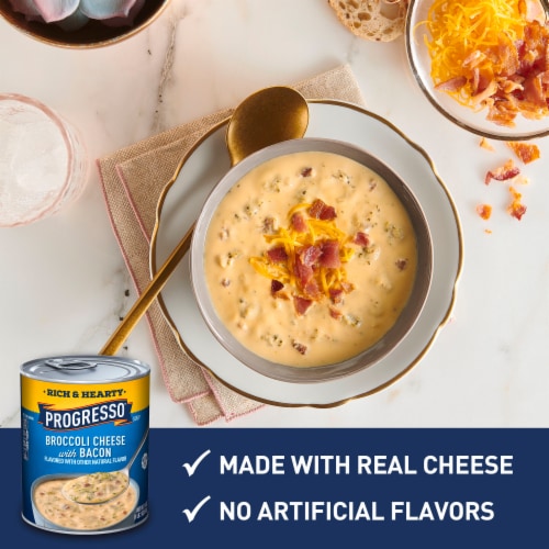 Progresso™ Rich & Hearty Gluten Free Broccoli Cheese With Bacon Soup Perspective: left