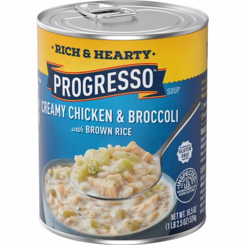 Progresso™ Rich & Hearty Gluten Free Creamy Chicken & Broccoli Canned Soup Perspective: left