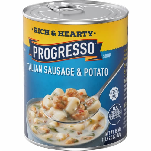 Progresso™ Rich & Hearty Gluten Free Italian Sausage & Potato Canned Soup Perspective: left