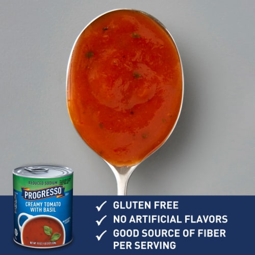 Progresso Reduced Sodium Creamy Tomato With Basil Soup Perspective: left