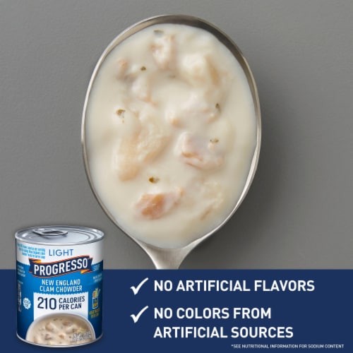 Progresso Light New England Clam Chowder Soup Gluten Free Perspective: left