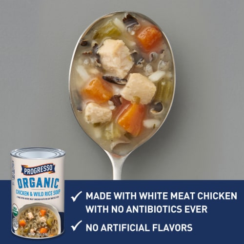 Progresso Organic Chicken & Wild Rice Canned Soup Perspective: left