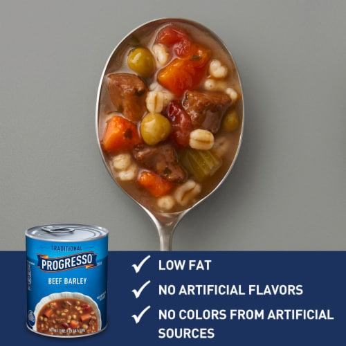 Progresso™ Traditional Ready to Serve Beef Barley Soup Perspective: left